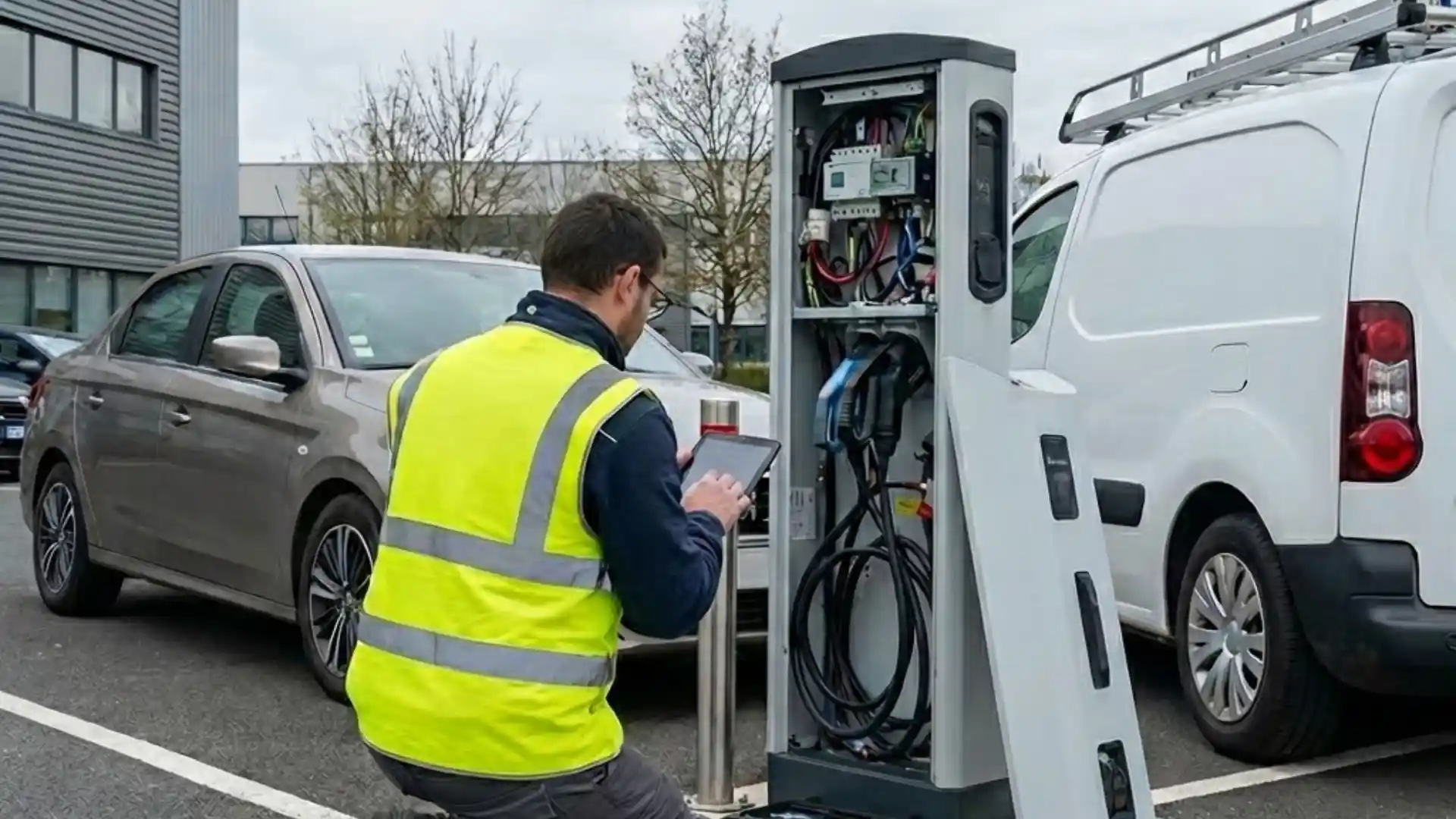 maintenance d une station de recharge irve par un electricien certifie afnor irve