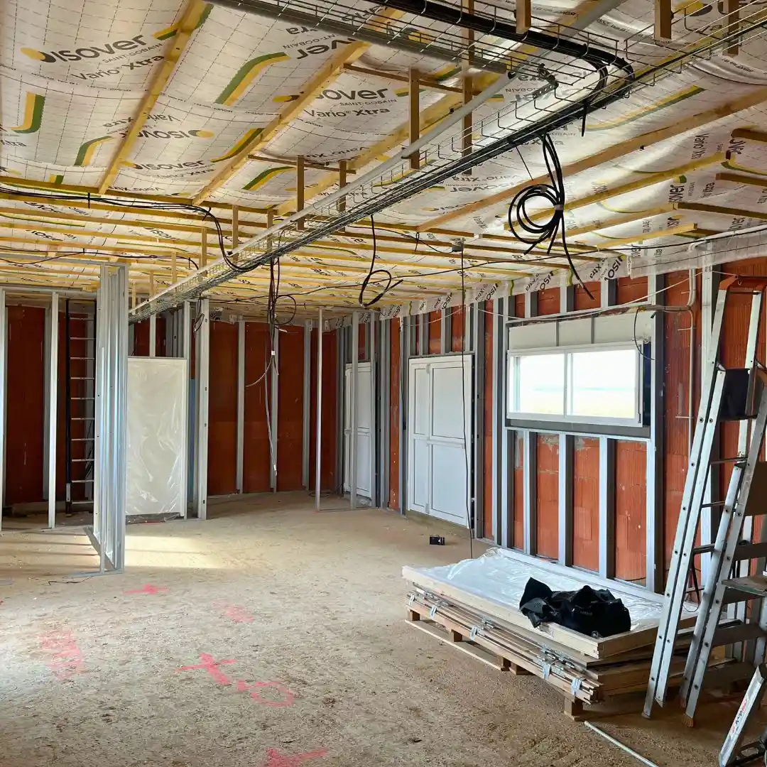 rénovation electrique complète d'une maison en construction