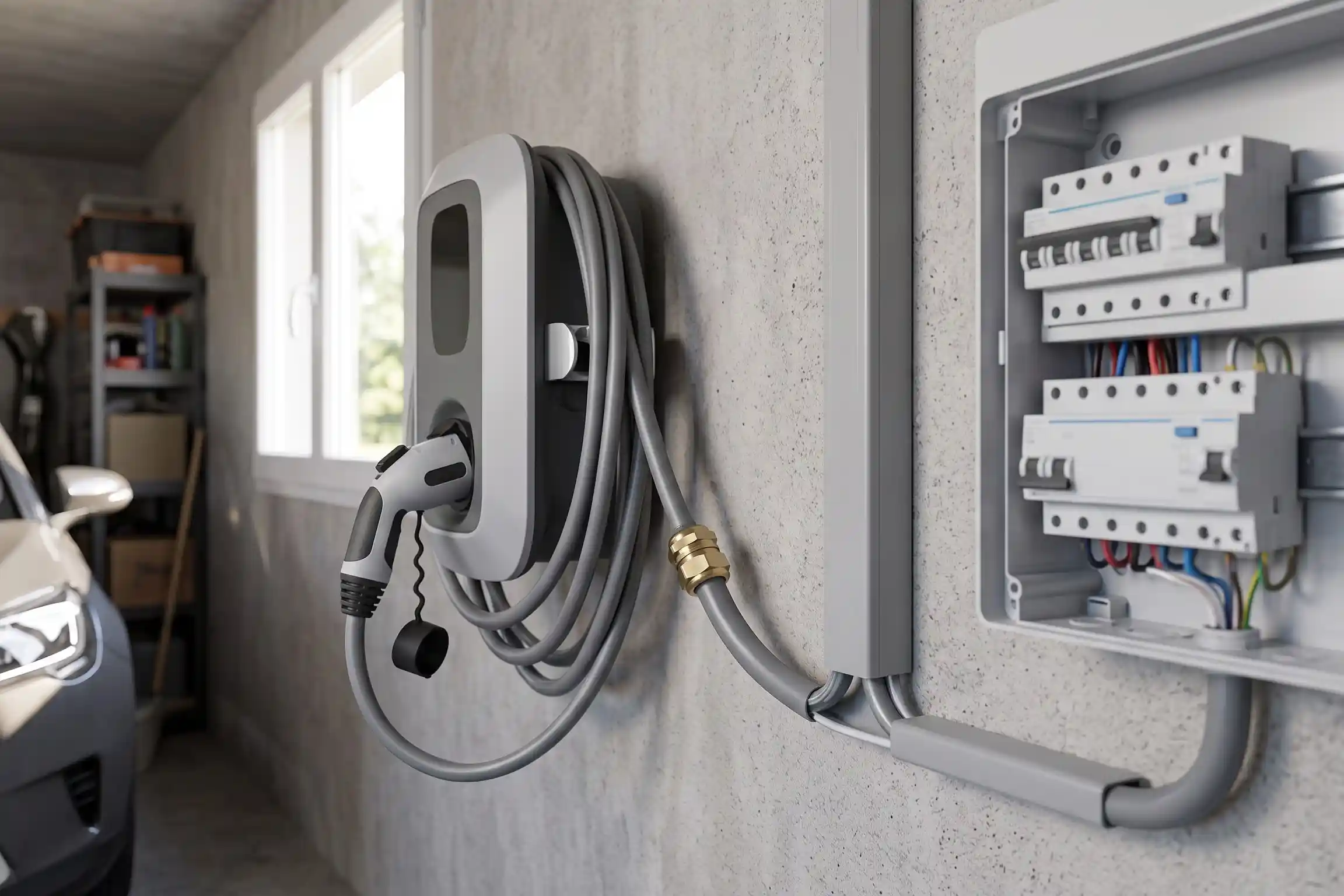 borne irve installee dans un garage